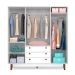 Guarda-Roupa Casal Retrô 4 Portas 3 Gavetas Branco