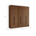 Guarda-Roupa Casal Ripado Portugal 6 Portas 6 Gavetas Cacau