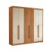 Guarda-Roupa Casal Ripado Portugal 6 Portas 6 Gavetas Cinamomo e Off White