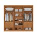 Guarda-Roupa Casal Ripado Portugal 6 Portas 6 Gavetas Cinamomo e Off White