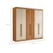 Guarda-Roupa Casal Ripado Portugal 6 Portas 6 Gavetas Cinamomo e Off White