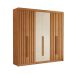Guarda-Roupa Casal Ripado Portugal II 6 Portas 6 Gavetas Cinamomo e Off White