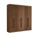 Guarda-Roupa Casal Ripado Portugal III 6 Portas 6 Gavetas Cacau