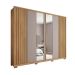 Guarda-Roupa Casal Ripado com 2 Espelhos Apollo 6 Portas 4 Gavetas Buriti e Fendi