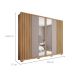 Guarda-Roupa Casal Ripado com 2 Espelhos Apollo 6 Portas 4 Gavetas Buriti e Fendi