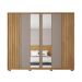 Guarda-Roupa Casal Ripado com 2 Espelhos Apollo 6 Portas 4 Gavetas Buriti e Fendi
