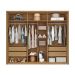 Guarda-Roupa Casal Ripado com 2 Espelhos Apollo 6 Portas 4 Gavetas Buriti e Off White