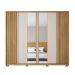 Guarda-Roupa Casal Ripado com 2 Espelhos Apollo 6 Portas 4 Gavetas Buriti e Off White