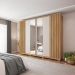 Guarda-Roupa Casal Ripado com 2 Espelhos Apollo 6 Portas 4 Gavetas Buriti e Off White