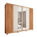 Guarda-Roupa Casal Ripado com 2 Espelhos Apollo 6 Portas 4 Gavetas Freijó e Off White