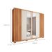 Guarda-Roupa Casal Ripado com 2 Espelhos Apollo 6 Portas 4 Gavetas Freijó e Off White