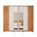 Guarda-Roupa Casal Ripado com 2 Espelhos Apollo 6 Portas 4 Gavetas Freijó e Off White