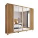 Guarda-Roupa Casal Ripado com 4 Espelhos Apollo 6 Portas 4 Gavetas Buriti e Off White
