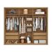 Guarda-Roupa Casal Ripado com 4 Espelhos Apollo 6 Portas 4 Gavetas Buriti e Off White