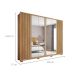 Guarda-Roupa Casal Ripado com 4 Espelhos Apollo 6 Portas 4 Gavetas Buriti e Off White