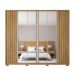 Guarda-Roupa Casal Ripado com 4 Espelhos Apollo 6 Portas 4 Gavetas Buriti e Off White