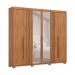 Guarda-Roupa Casal Ripado com Espelho Norton 6 Portas 4 Gavetas Nature