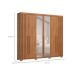 Guarda-Roupa Casal Ripado com Espelho Norton 6 Portas 4 Gavetas Nature
