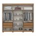 Guarda-Roupa Casal Ripado com Espelho Norton 6 Portas 4 Gavetas Nature e Off White