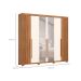 Guarda-Roupa Casal Ripado com Espelho Norton 6 Portas 4 Gavetas Nature e Off White