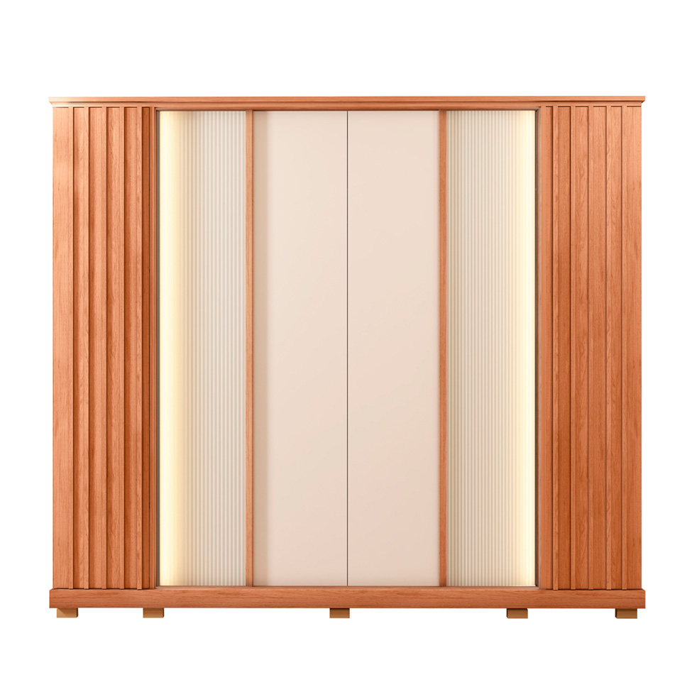 Guarda-Roupa Casal Riva Ripado 6 Portas 4 Gavetas Freijó e Off White