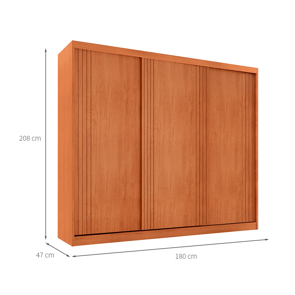 Guarda-Roupa Casal Royale 100% MDF 3 Portas Naturalle