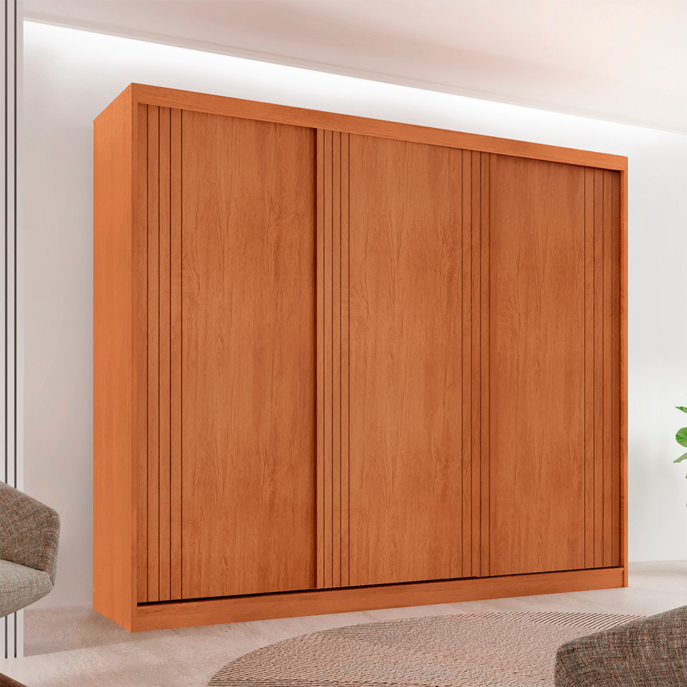 Guarda-Roupa Casal Royale 100% MDF 3 Portas Naturalle