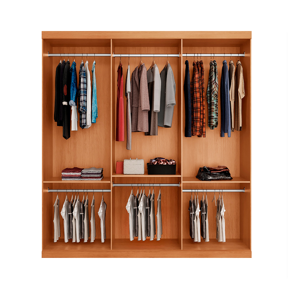 Guarda-Roupa Casal Royale 100% MDF 3 Portas Naturalle e Off White