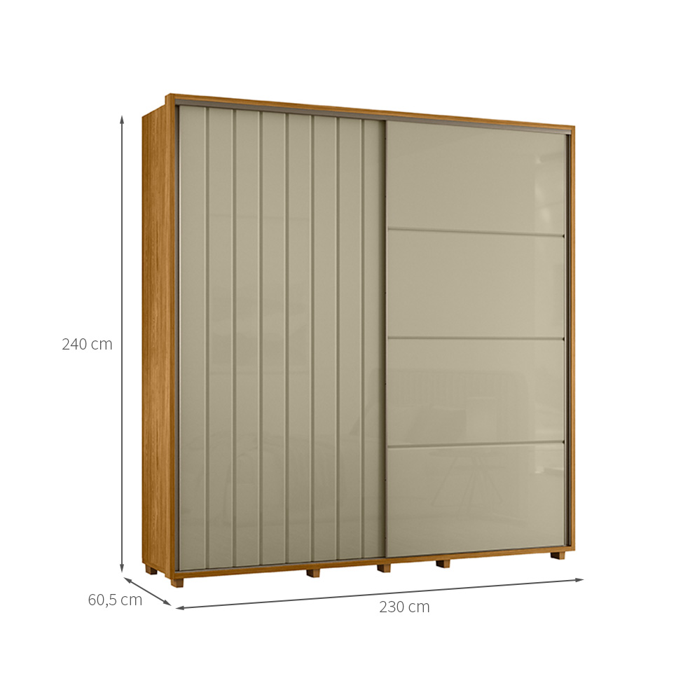 Guarda-Roupa Casal Sávio 2 Portas 4 Gavetas Cumaru e Opala