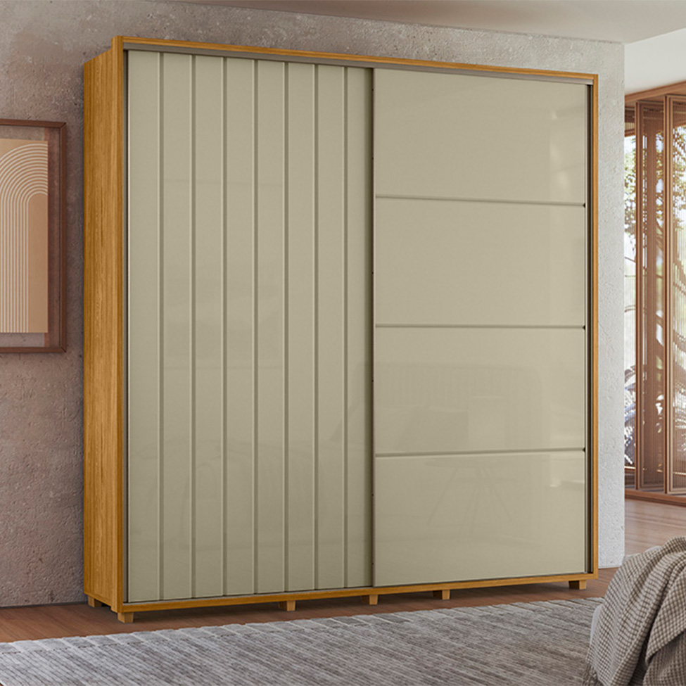Guarda-Roupa Casal Sávio 2 Portas 4 Gavetas Cumaru e Opala