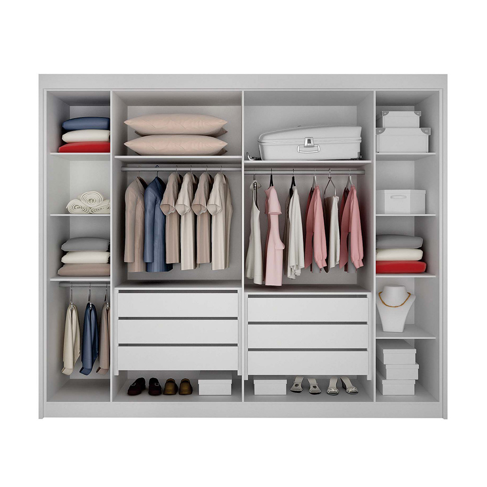 Guarda-Roupa Casal São Carlos 100% MDF 6 Portas 6 Gavetas Branco
