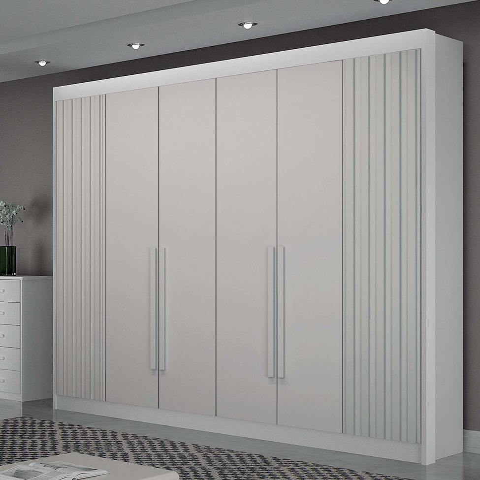 Guarda-Roupa Casal São Carlos 6 Portas 6 Gavetas Branco