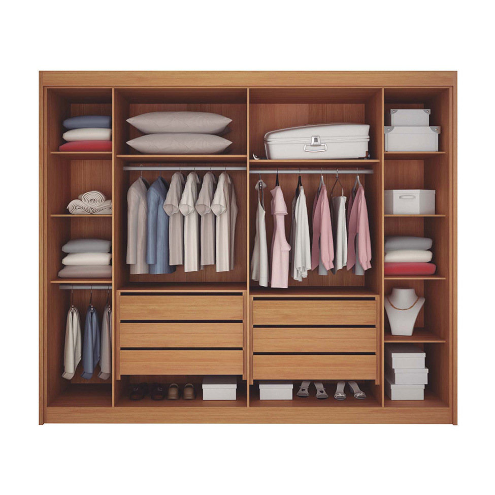 Guarda-Roupa Casal São Carlos 6 Portas 6 Gavetas Cinamomo
