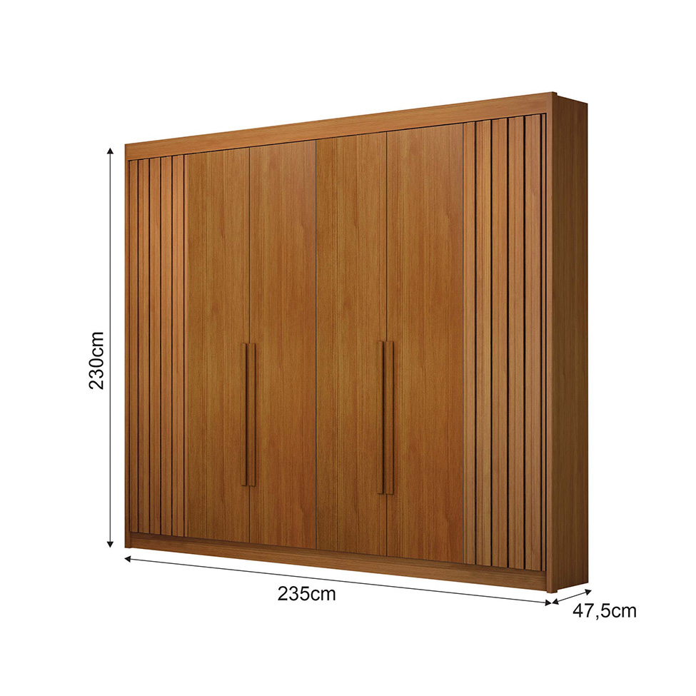 Guarda-Roupa Casal São Carlos 6 Portas 6 Gavetas Cinamomo