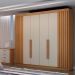 Guarda-Roupa Casal São Carlos 6 Portas 6 Gavetas Cinamomo e Off White