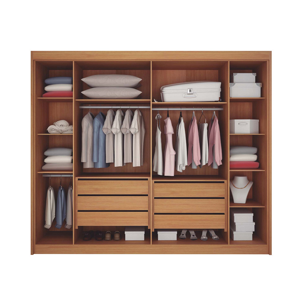 Guarda-Roupa Casal São Carlos 6 Portas 6 Gavetas Cinamomo e Off White
