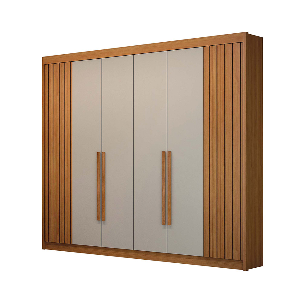 Guarda-Roupa Casal São Carlos 6 Portas 6 Gavetas Cinamomo e Off White
