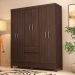 Guarda-Roupa Casal Sória 6 Portas 2 Gavetas Café