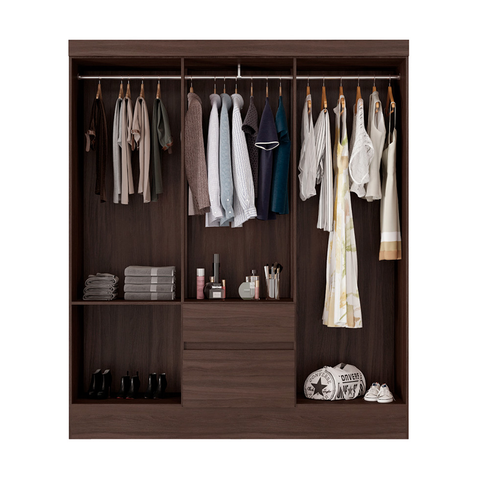 Guarda-Roupa Casal Sória 6 Portas 2 Gavetas Café