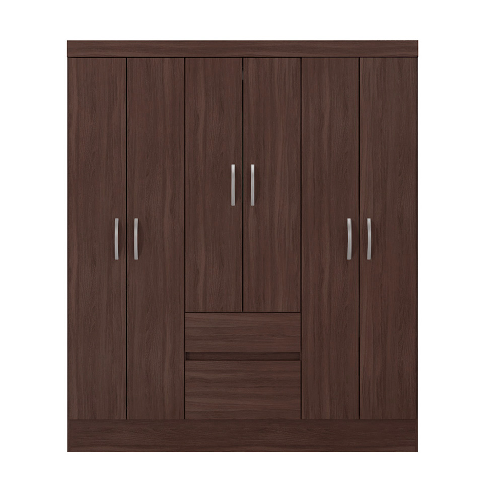 Guarda-Roupa Casal Sória 6 Portas 2 Gavetas Café