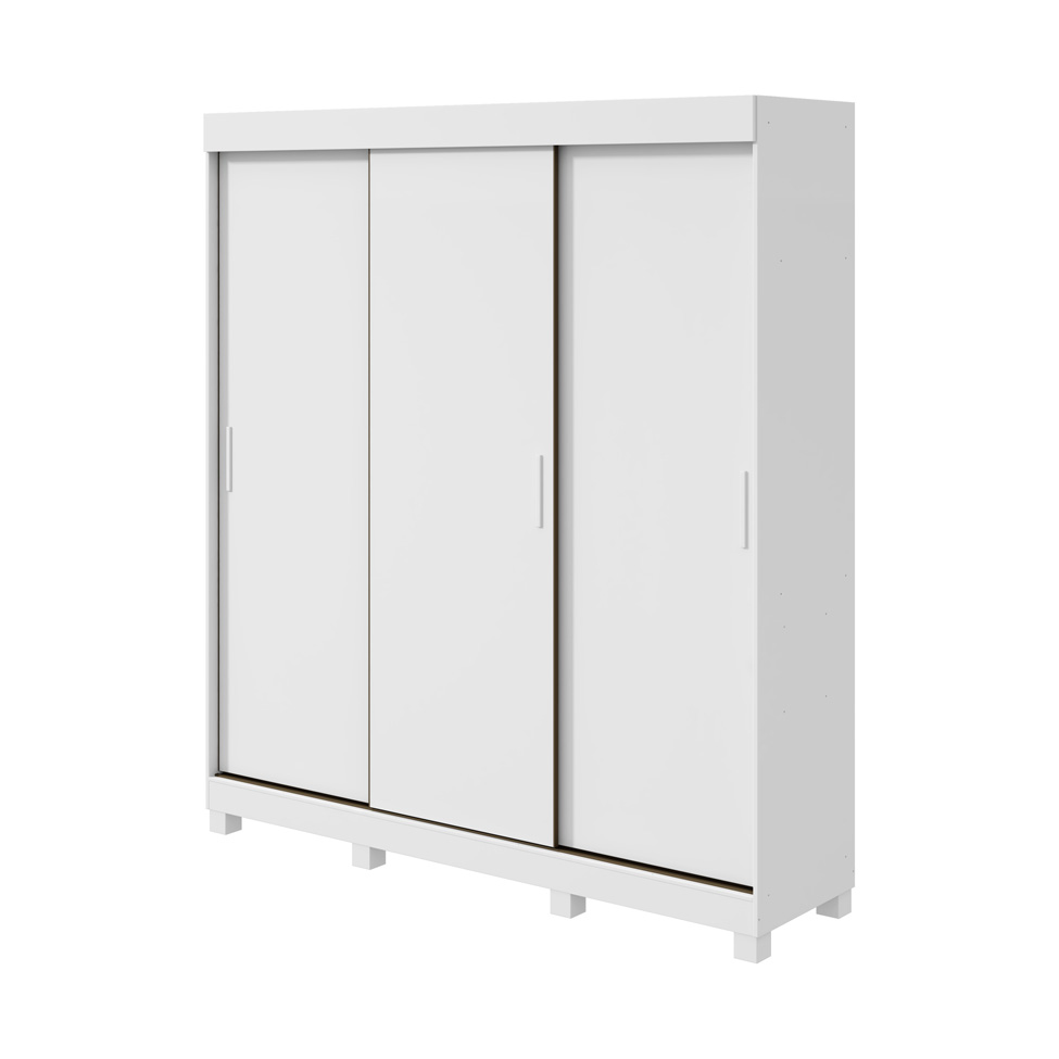 Guarda-Roupa Casal Saion com Pés 3 Portas 3 Gavetas Branco