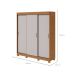 Guarda-Roupa Casal Saion com Pés 3 Portas 3 Gavetas Off White e Amêndoa