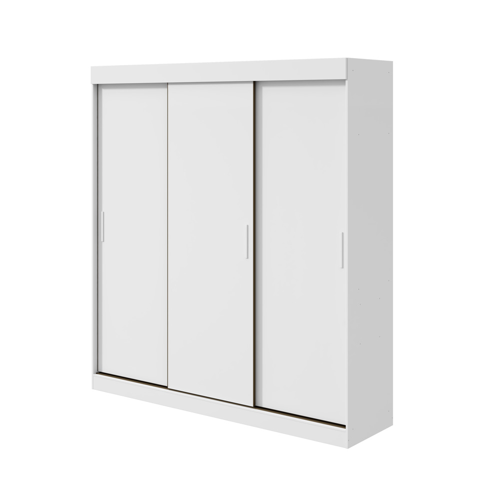 Guarda-Roupa Casal Saion sem Pés 3 Portas 3 Gavetas Branco