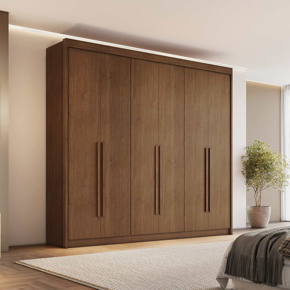 Guarda-Roupa Casal Santiago 6 Portas 6 Gavetas Cacau