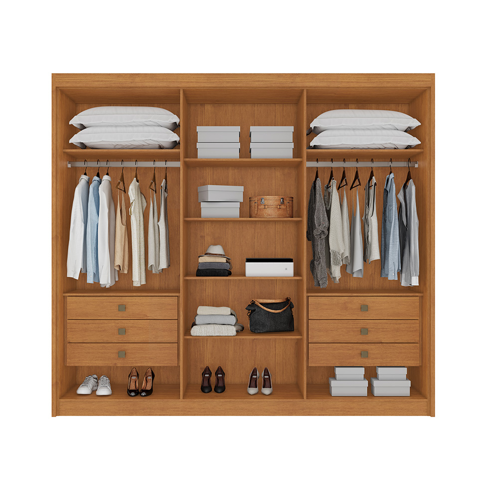 Guarda-Roupa Casal Santiago 6 Portas 6 Gavetas Cinamomo