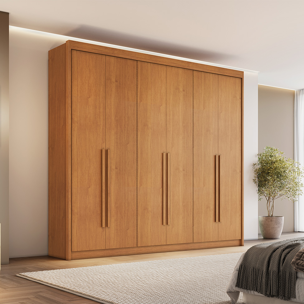 Guarda-Roupa Casal Santiago 6 Portas 6 Gavetas Cinamomo