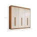 Guarda-Roupa Casal Santiago 6 Portas 6 Gavetas Cinamomo e Off White