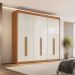 Guarda-Roupa Casal Santiago 6 Portas 6 Gavetas Cinamomo e Off White