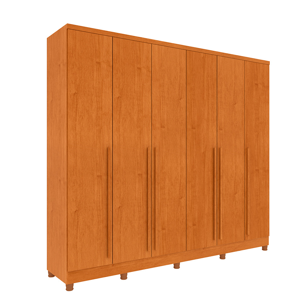 Guarda-Roupa Casal Sevila com Pés 6 Portas 8 Gavetas Cinamomo