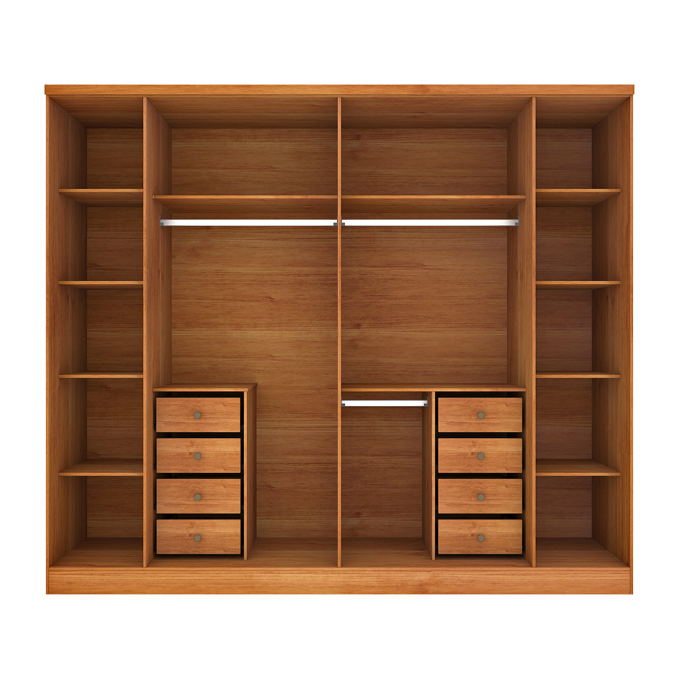Guarda-Roupa Casal Sevila com Pés 6 Portas 8 Gavetas Cinamomo